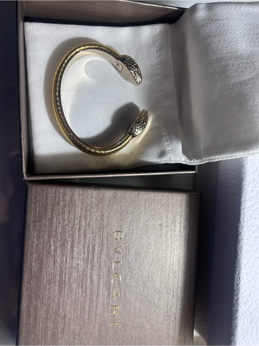 Bulgari Gold Sculpted Cuff Bracelet